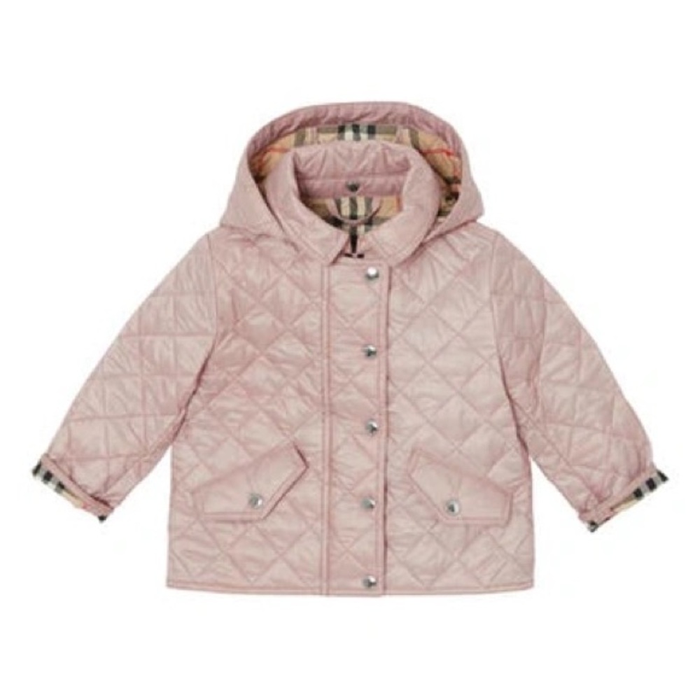Burberry girls classic coat with detachable hoodie